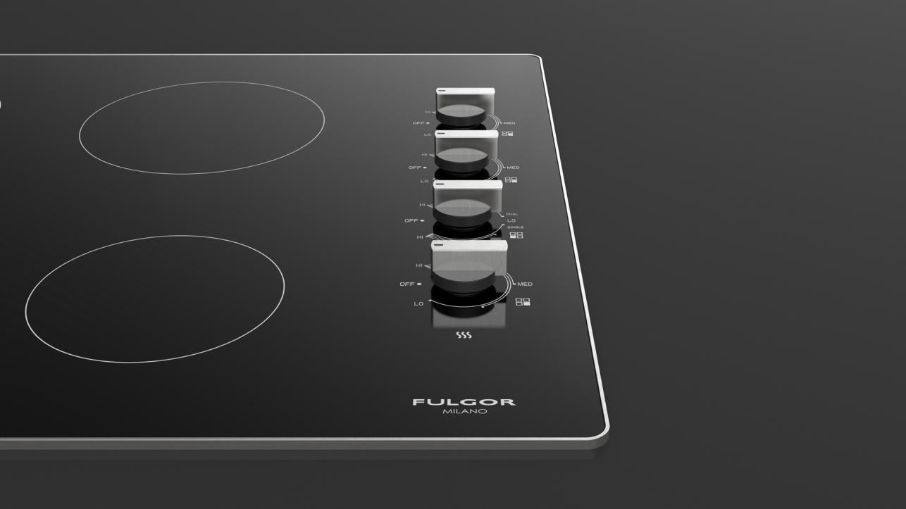 24" RADIANT COOKTOP WITH KNOBS Fulgor Milano